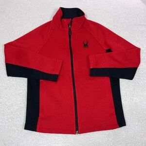 Spyder boys lightweight Full Zip Jacket racing red black small 7/8